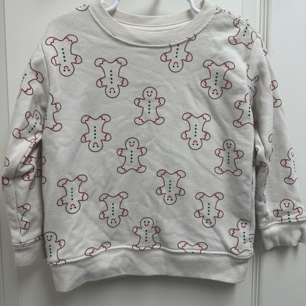 Toddler Unisex Gingerbread Holiday Crew Neck Sweatshirt Sweater SZ 4T